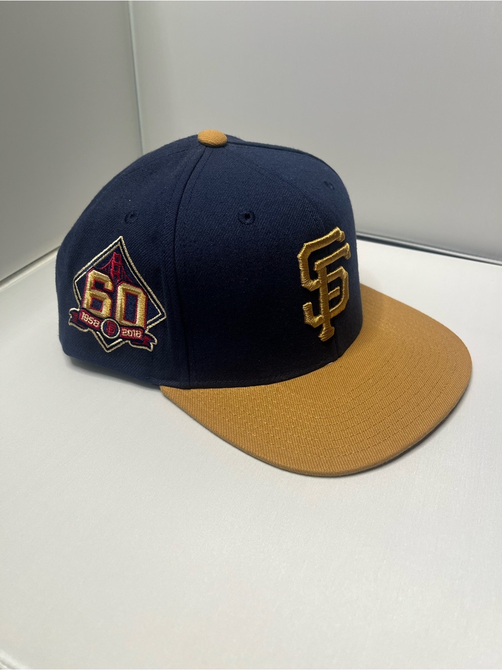 Mitchell Ness MLB SF San Francisco Giants 60th Anniver Patch Spanback Hat Cap OS